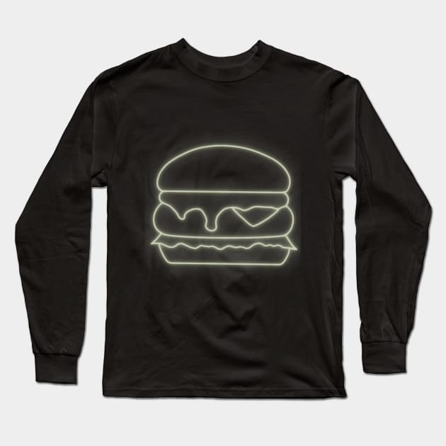 Neon Burger Long Sleeve T-Shirt by WorldByFlower